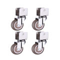 1.5” Furniture Crib Casters Cabinet Clamp with Brake Wheels Soft Rubber Swivel Caster Furniture Hardware Fittings Pack of 4. 