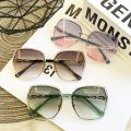 Vintage Women Rimless Square Sunglasses Luxury Designer Sun Glasses Vintage Shades Ladies Ocean Lense Eyewear Gafas De Sol.