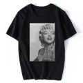T-Shirt Marilyn Monroe Tattoo White The Happiness Is Have My TShirt New Top Christmas Gifts Men Tee Funny Shirt. 