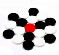 Carrom Coin with Striker (9 White & 9 Black & 1 Striker) Multicolor. 