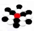 Carrom Coin with Striker (9 White & 9 Black & 1 Striker) Multicolor.