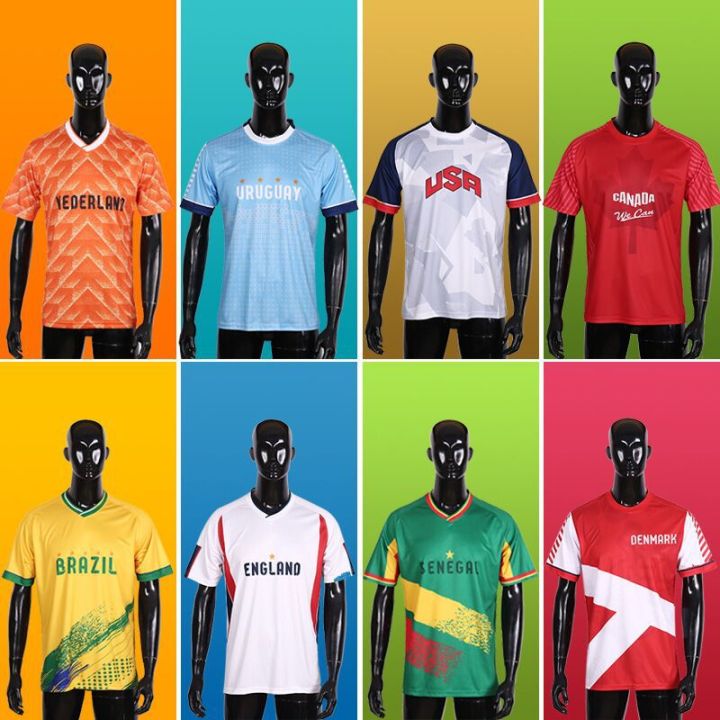 2022 World Cup Amera's Cup Soccer Suit Short Se France Spain Argentina Jersey Fans rful Shirt