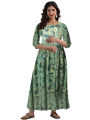 Cotton Double Zipper Maternity Kuchi Maxi For Women. 