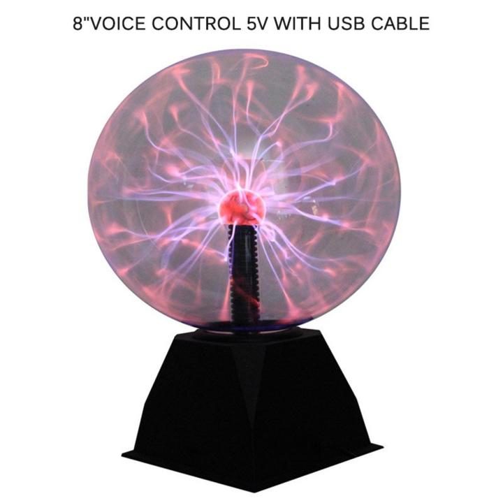Plasma Ball Sphere Light Magic Crystal Lamp Ball Desktop Lightning 4/Sound Controlled Plasma Light For Home Decor