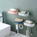 Punching-free Bathroom Soap Box Drain Hanging Soap Box Soap Storage Rack With Hook.