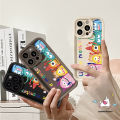 Colorful Creative Happy Cartoon Cute Little Monster Soft Case For Oppo A12 A53 A1k A7 A55 A16 A55 A15S A17 A5s A54s A77 A76 A74 A3s A31 A95 A17k A16s A9 A96 A16E A92 A52 A16K A77s Couples Angel Eyes Cover.