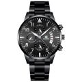 SHAARMS Men Watch Men Business Date Calendar Watches Fashion Stainless Steel Male Quartz Wrist Watches. 