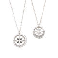 The new sterling silver original eight-pointed star compass couple necklace personalized pointer design clavicle chain is a pair of light luxury and niche. 