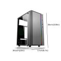 【Case Only】Mini ITX/M-ATX Computer Gaming PC Case RGB Cooling Fan USB Audio Interface PC Case for Home Office Pur.