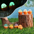 1/4PCS Mini Broken Eggshell Chicken Resin Decoration Creative Glowing In Dark Resin Animal Decoration Luminous Ornament Automotive Accessories.