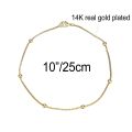 Gold Color Satellite Link Chain Beaded Anklet, 9 10 11 inches Box Chain Ankle Bracelet for Women Men Waterproof. 