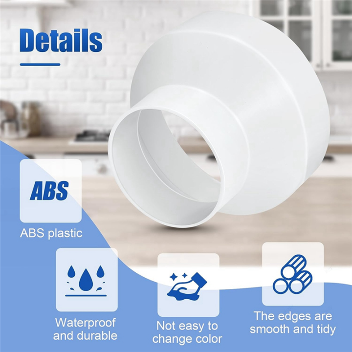 6%20to%204%20Inch%20Duct%20Reducer%20Increaser%20ABS%20Air%20Duct%20Adapter%20Duct%20Fan%20or%20Dryer%20Vent%20Adapter%20Pipe%20Connector%20White%20-%20Image%203