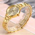 1/5pcs/set Golden Business Quartz Watch Minimalist Fashion Wrist Watch & Faux Pearl Jewelry Set, Gifts For Women Her. 