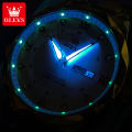 OLEVS watch for men original waterproof fashion diamond dial luminous dual calendar stainless steel strap relo for men 5609. 