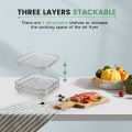 8 Inch Air Fryer Rack for Instant Vortex Air Fryer,, Air Fryer,Square Three Stackable Dehydrator Racks. 