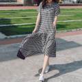 ZANZEA Korean Style Womens Summer Casual Loose Short Sleeve Patchwork Check Plaid Midi Dress.