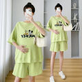 Maternity Clothes Summer Suit2023New Internet Popular Summer ThinTT-shirt Casual Outdoor Shorts Western Style Two-Piece Suit.