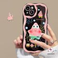 For Samsung A32 A51 A12 A13 A53 A04s A10s A54 A34 A11 A02s A24 A20s A14 A03 A02s A04E A20 A23 A50 A52 A30 A52s A31 A50s A30s Cartoon SpongeBob Patrick Star Bracket Case Cute 3D Wavy Curved  Soft Cover. 
