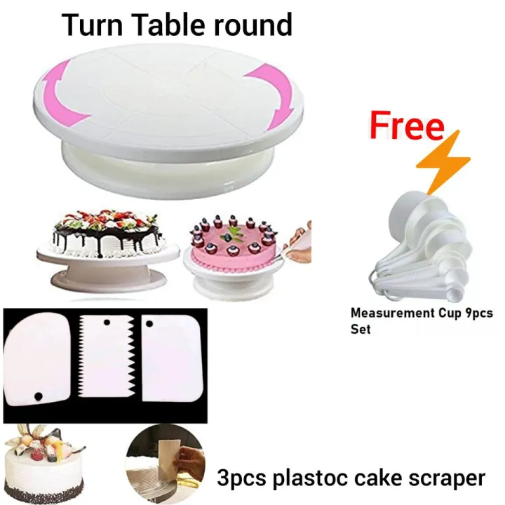 Combo%20Cake%20Decorating%20Turn%20table%20&%203%20PCS%20Plastic%20Cake%20Scraper%20Free%20Measurement%20Cup%20set%20-%20Image%204