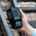 VILTROX 85mm F1.8 Version 2 for Fuji X Nikon Z Sony FE Mount Camera Lens Full Frame Auto Focus Portrait Lens Large Aperture.