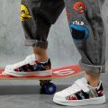 XZVZ Kids Sneakers Lightweight Children's Shoes MD Shock Absorption Non-slip Sole Casual Shoes PU Leather Upper Boys Sneakers. 