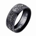 8MM Stainless Steel Allah Arabic Aqeeq Shahada Islamic Muslim Rings Band Muhammad God Quran Middle Eastern The one Lover's Rings.
