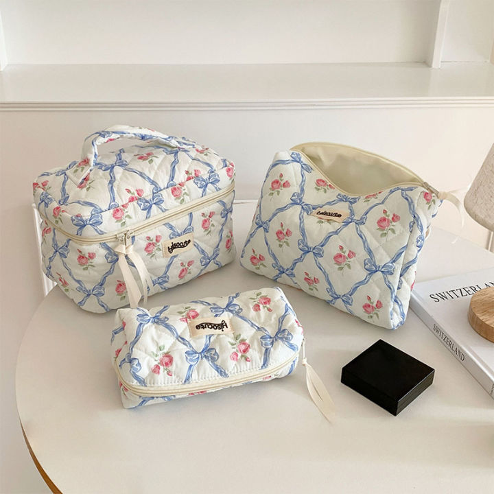 Cute%20Bow%20Floral%20Cosmetic%20Bag%20With%20Zipper%20Cosmetic%20Organizer%20Case%20Large%20For%20Women%20Luolong%20-%20Image%204