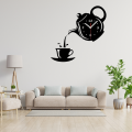 Ketly Design Teapot Decoration Wall Clock wooden Wall Decoration Clock Living Room Dining Room Tea House Leisure Black Wall Clock ( size - 12 inch ) by Doob Cart.