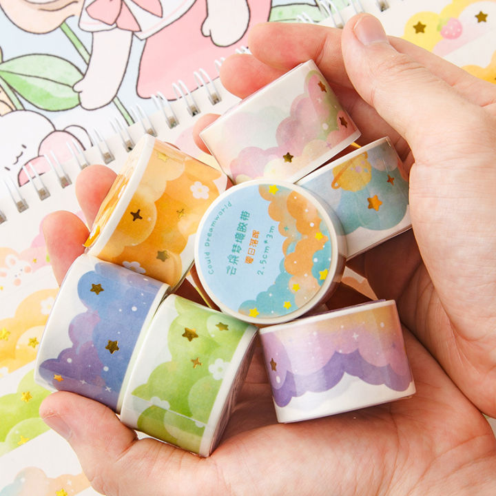 25mm*3m%20Cute%20Stars%20Clouds%20Decorative%20Adhesive%20Tape%20Masking%20Washi%20Tape%20Diy%20Scrapbooking%20Sticker%20Label%20korean%20Stationery%20Planners%20-%20Image%204