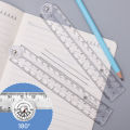 1/3Pcs Acrylic Transparent Folding Ruler Students Stationery Drawing Measuring Tools Straight Rulers With Small Protractor. 