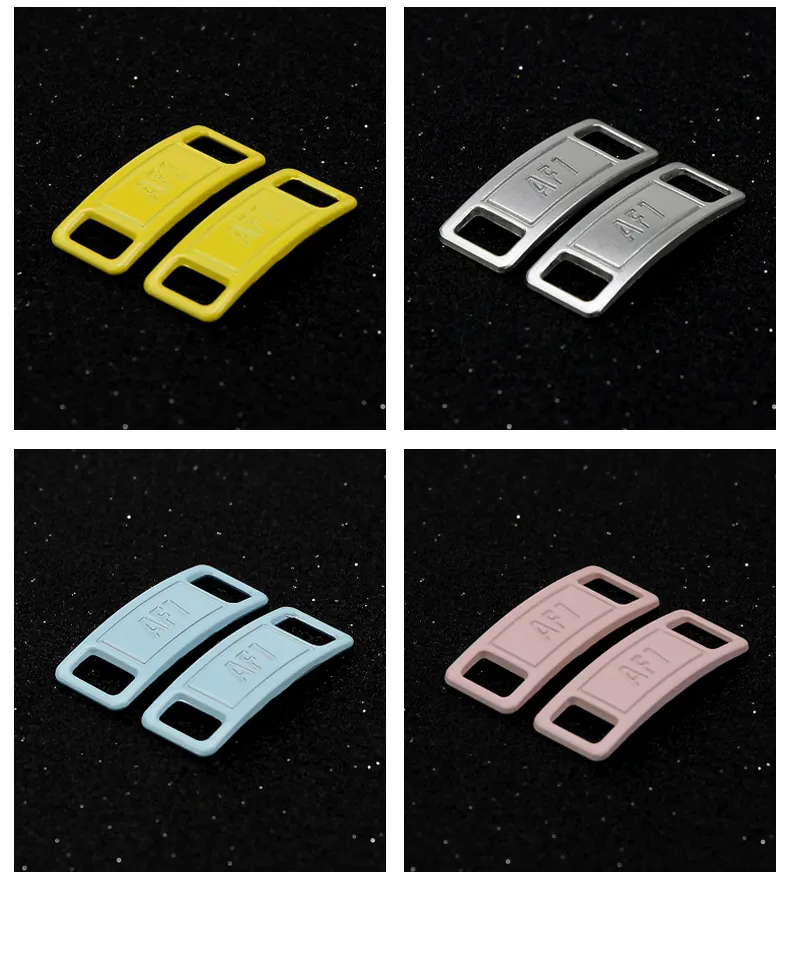 2024 New Metal AF1 Tag Shoelaces White Flat laces Men and Women