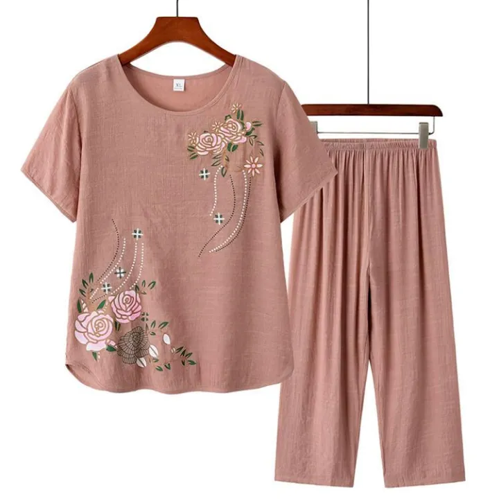 Middle-Aged%20and%20Elderly%20Women's%20ClothingTSummer%20Imitation%20Cotton%20and%20Linen%20Mother's%20Clothes%20Two-Piece%20Suit%20Mother-in-Law60Years%20Old70GrandmaTT-shirt%20Pants%20-%20Image%203
