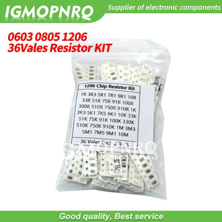20value * 20pcs =400pcs 0805 Smd Resistor Kit 1% 1/8w (10 Ohm~1m Ohm