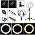 Ring Light Dimmable 8 Inch LED SMD Ring Light Studio Ring Light Photo Video Dimmable Lamp Light Tripod Selfie Camera Phone.
