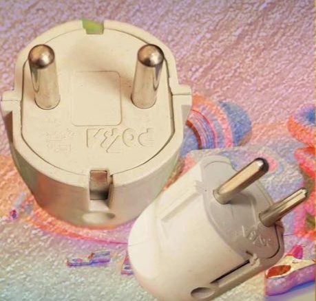 Universal 2 Pin Plug Electrical Power Cord Connector two pin pluge 2 pcs combo pack,