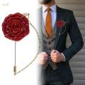 Men Cloth Rose Flower Lapel Pin for Men, Rose Floral Brooch, Handmade Boutonniere Pins for Suit Lapel Pin Wedding Brooch.