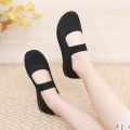 Slip-on Summer New Hole Mom Shoes Soft Bottom Soft Surface Breathable Lightweight Comfortable Hollow Lazy Flat Sandals.