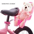 Universal Doll Bike Seat with Stickers DIY Decal Girls Kids Bike Accessories,Pink. 