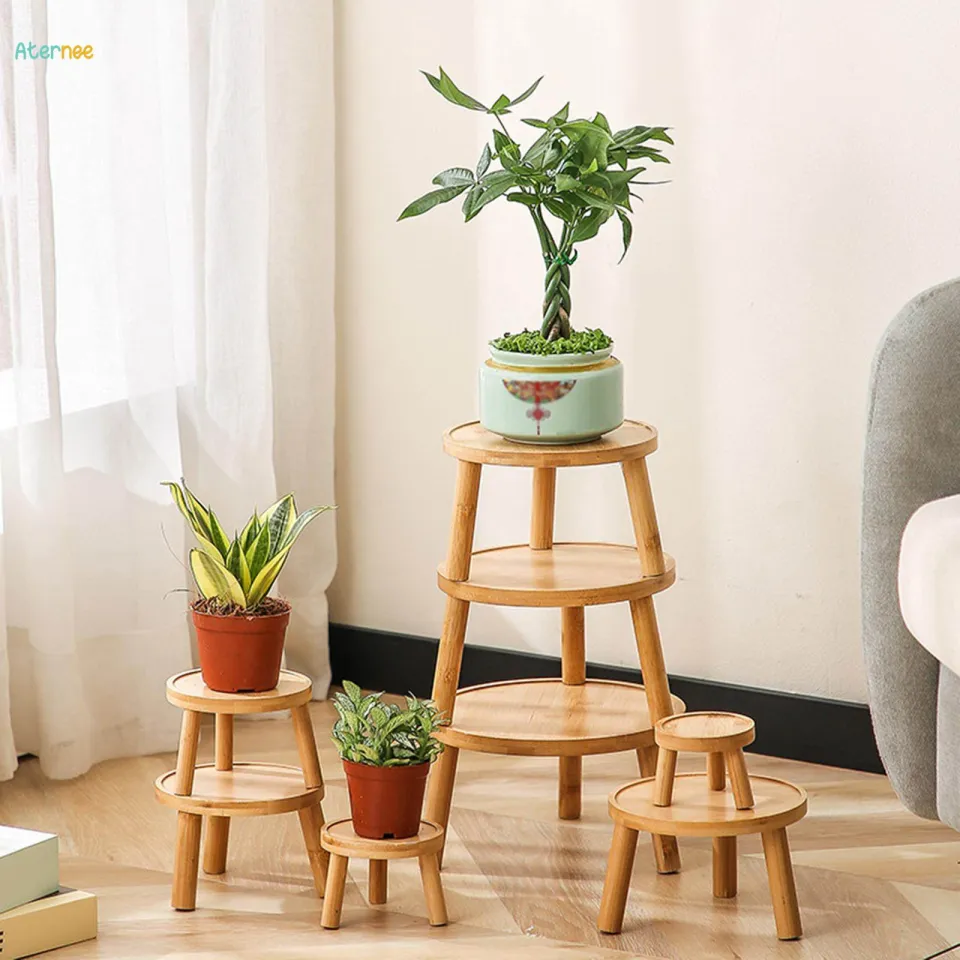 Mini Wooden Stool Plant Stand Flower Pot Stool for Desktop Indoor Outdoor |  Daraz.com.bd