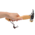 Camping Hammer, Multifunctional Hammer Easy Carrying Wood Handle Stainless Steel Fine Workmanship with Lanyard for Home Use. 