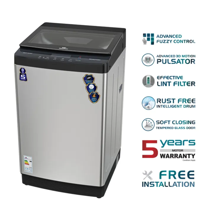 Walton WWM-ATG80 Washing Machine - 8Kg - Gray
