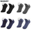 SIHOHAN Men's Thermal Slipper Socks Cozy Fleece Lined Fluffy Non-slip Floor Socks with Grippers Winter Thick Knitted Bed Socks.
