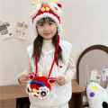 Original Year of the Dragon Lion Awakening Bag Handmade Wool Crochet New Year's Dragon Head Hat Chinese Style National Tide Lion Awakening One Shoulder Crossbody Bag.