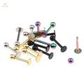 16Pcs Stainless Steel Lip Ring Ball Tongue Bars Rings Barbell Body Piercing. 