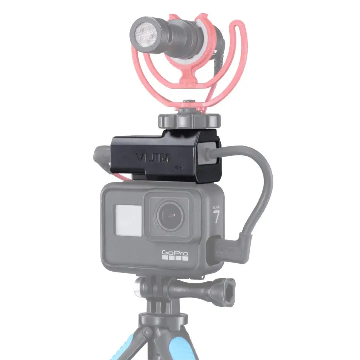 VIJIM GP-3 Microphone Mount for GoPro Hero 7, 6, 5 and Housing for Mic Adapter, Works GoPro Case with Universal Cold Shoe Adapter