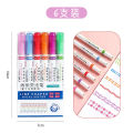 Creative Curve Pen Flower-Shaped Outline Pen Quick-Drying Hand Account Fluorescent Pen Color Stroke Key Wave Marker.