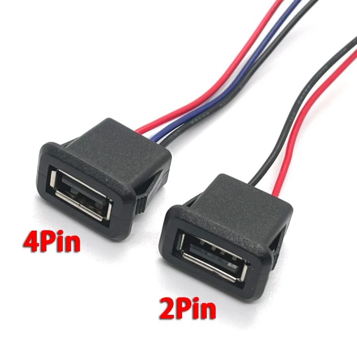 1pc%202/4%20Wire%20USB%202.0%20Female%20Power%20Jack%202Pin%204Pin%20Charging%20Port%20Connector%20with%20PH2.0%20Cable%20Electric%20Terminals%20USB%20Charger%20Socket%20-%20Image%203