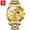 OLE_VS 2889 Men's Fashion Watch Waterproof Diamond set Dial Chronograph Stainless Steel Strap with.