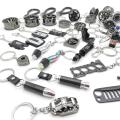 Universal Car Parts Keychain Set All Black Style Metal Keyrings Turbine Shock Engine Cover Pipe Key Chain Creative Gift For Men.