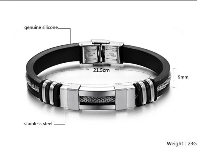 Stainless%20Steel%20Bracelet%20Men'S%20Wrist%20Band%20Black%20Link%20Punk%20Wrist%20Stylish%20Gifts%20-%20Elevate%20Style%20Stainless%20Steel%20Bracelet%20Designed%20For%20Men%20-%20Image%203